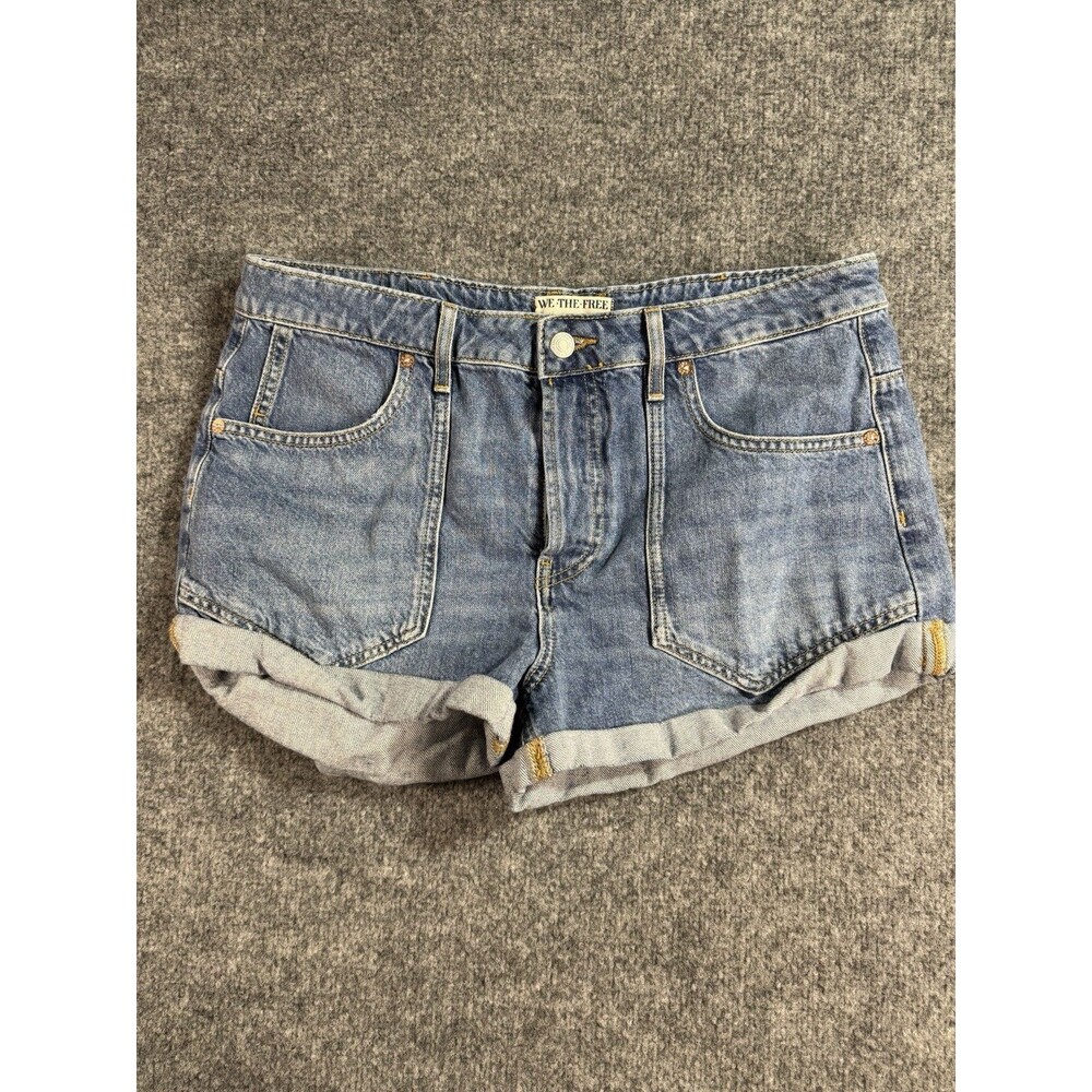 Free People We The Free High Roller Cutoff Denim Shorts Size 30 Blue